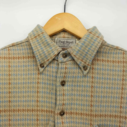 ポールスチュアート Paul Stuart 千鳥柄 ボタンダウン コットン プルオーバーシャツ メンズ import:L